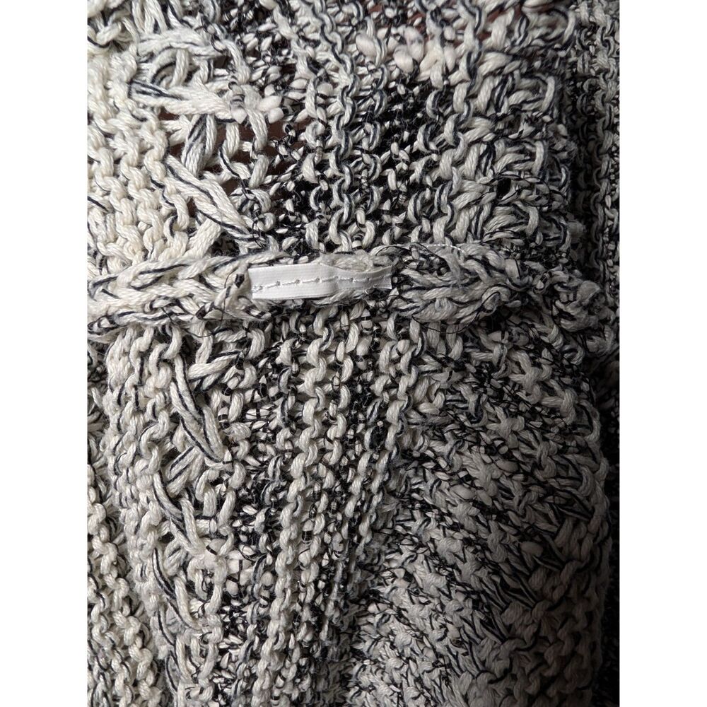 Lucky Brand Women’s S Black & White Marled Knit Sweater Textured Boho - Picture 4 of 5